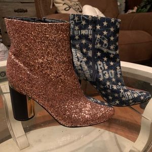 Rose Gold & blue Jean festival shoes sz 9 beautiful never worn - YOKI -Willen10
